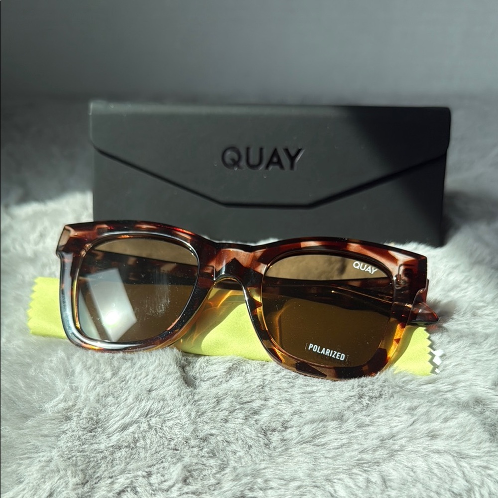 Quay Tortoise Shell Sunglasses with Polarized Lenses